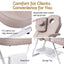 Zenses Beauty Bed with Stool, Beige, Adjustable Facial Massage Table, Tattoo Chair, Salon Services