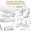 Zenses Beauty Bed with Stool, White, Adjustable Facial Massage Table, Tattoo Chair, Salon Services