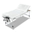 Zenses Massage Table 75cm Portable 3 Fold Aluminium Beauty Bed White