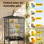 i.Pet 136cm Bird Cage Aviary Open Top Parrot Budgie Stand Wheels Black