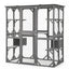 i.Pet Cat House 181cm Outdoor Catio Enclosure Walk-In Large Rabbit Hutch Grey
