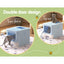 i.Pet Cat Litter Box Large Tray Kitty Toilet Enclosed Hooded Foldable Cat Litter Box Scoop Blue