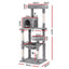 i.Pet Cat Tree 143cm Tower Scratching Post Trees Scratcher Condo House Grey