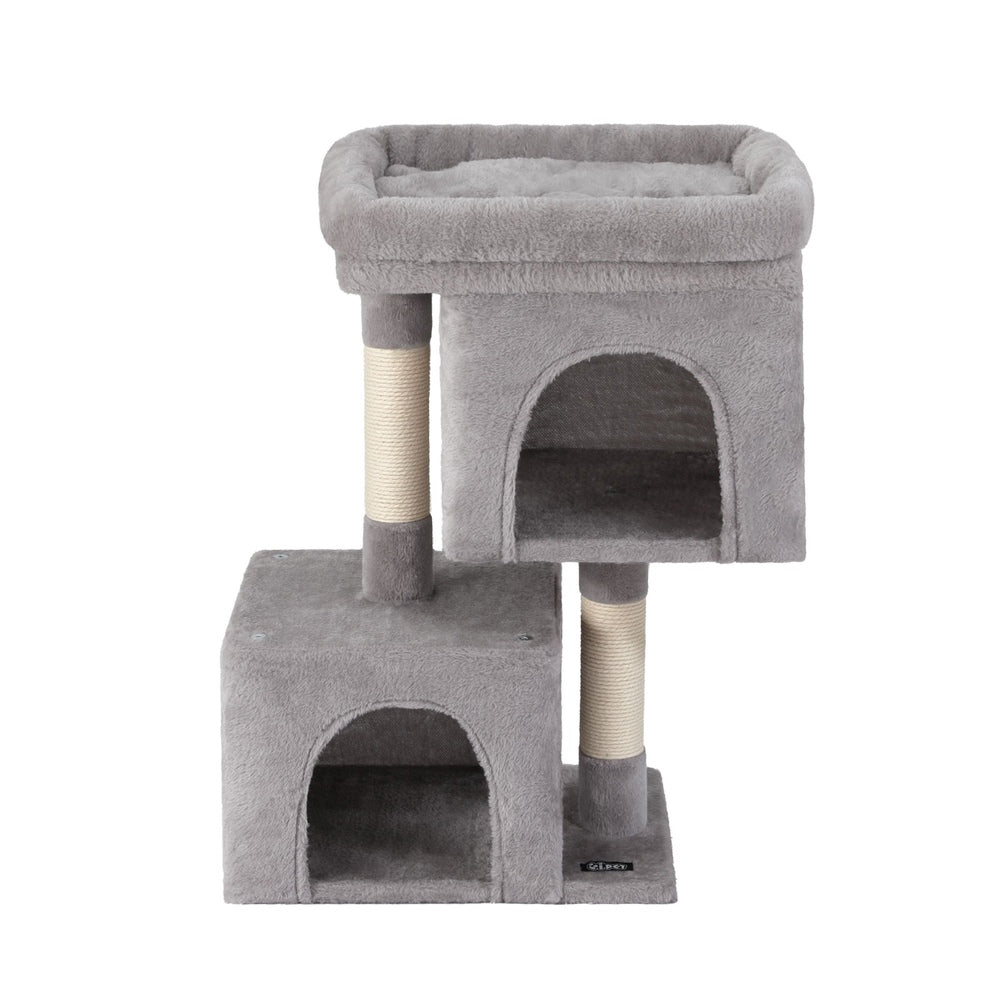 i.Pet Cat Tree 67cm Tower Scratching Post Trees Scratcher Condo House Light Grey