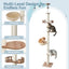 i.Pet Cat Tree Tower Floor to Ceiling Scratching Post 270cm Beige