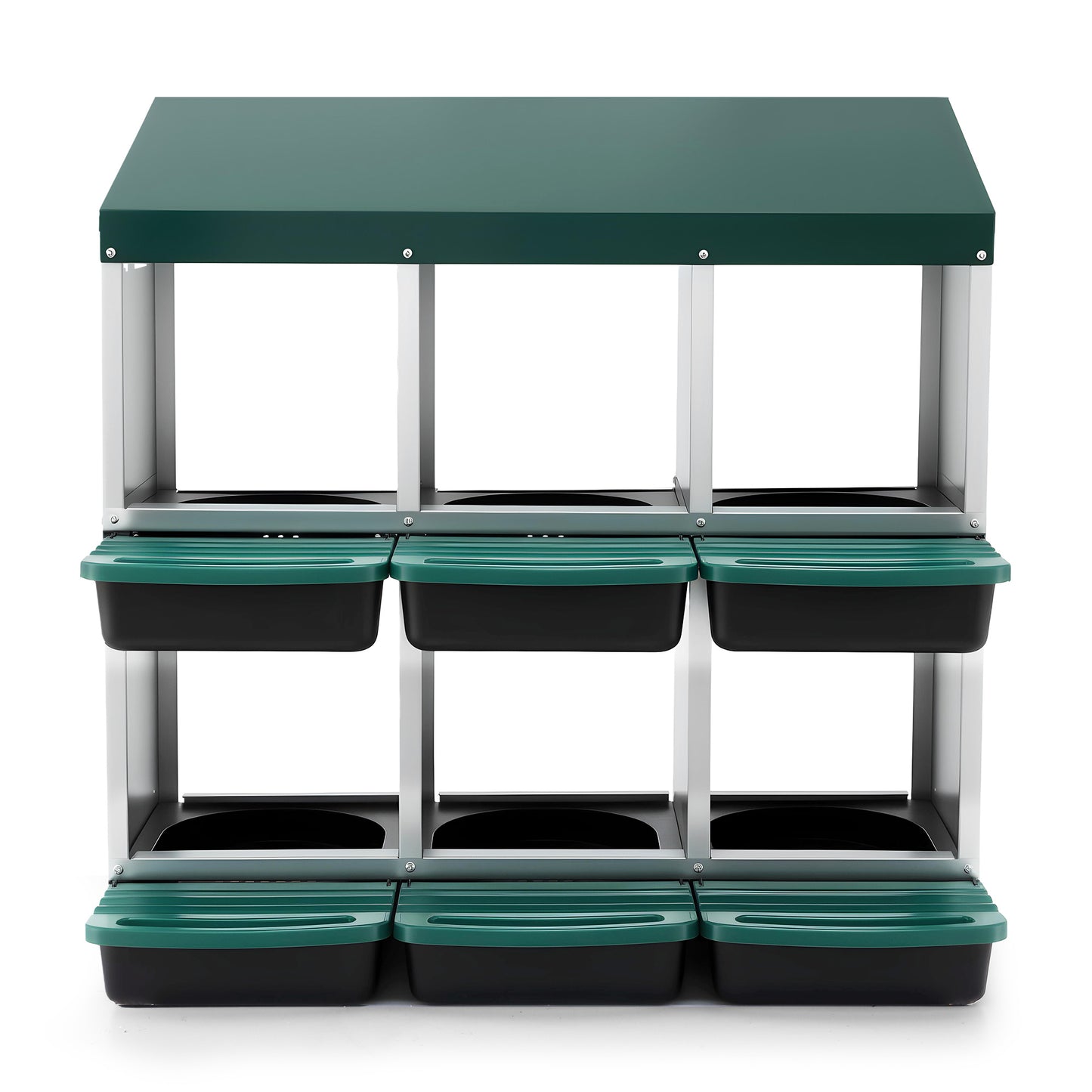 i.Pet Chicken Nesting Box Roll Away Metal Nesting Box Wall Mounted 6 Holes Green