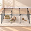 i.Pet Dog Playpen 12 Panels Pet Playpen 35x35cm Iron DIY Enclosure for Small Animals