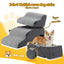 i.Pet Dog Stairs and Bed 2-in-1 Sofa Car Foam Non-Slip Washable Pet Stairs Indoor Grey