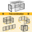 i.Pet Large Dog Crate Cage Playpen 129cm Puppy Pen Pet Enclosure Black