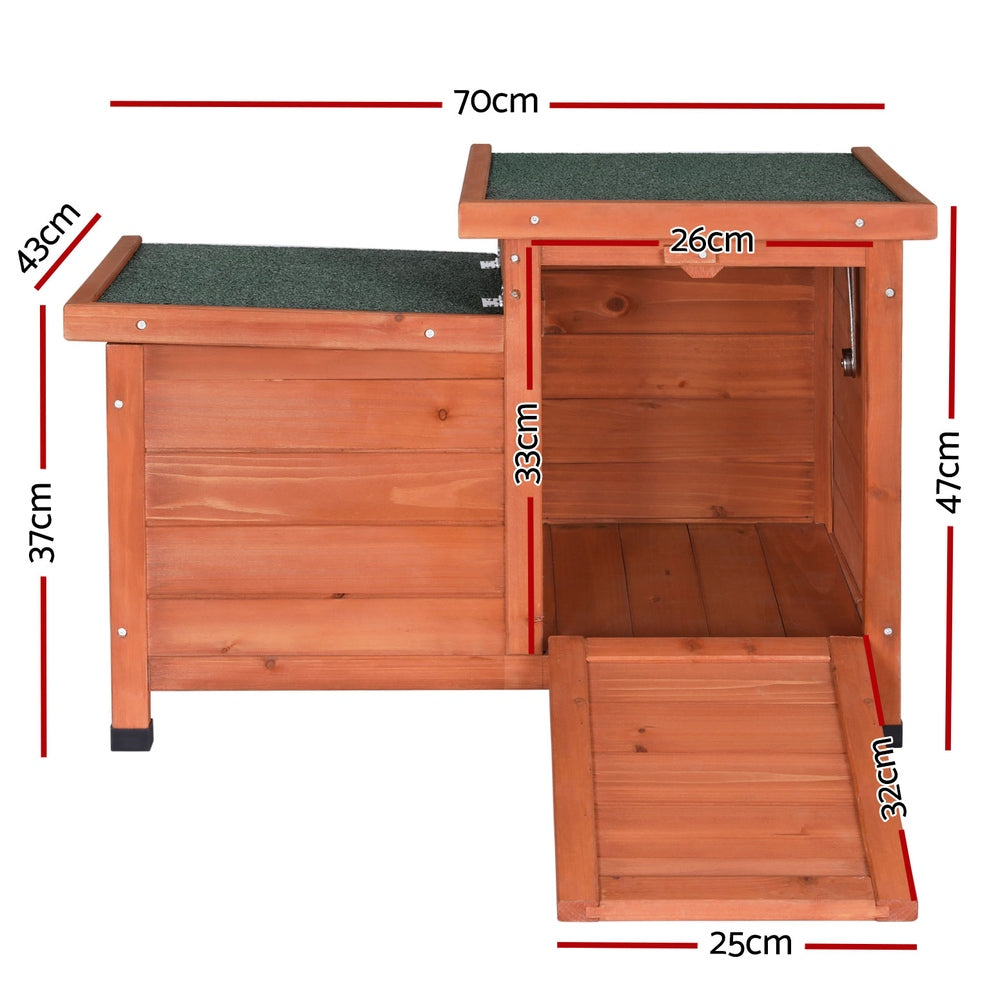 i.Pet Outdoor Cat House Rabbit Hutch Wooden Shelter Indoor Cat House Outdoor Condo Small Enclosure