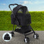i.Pet Pet Stroller Dog Pram Cat Carrier Travel Large Pushchair Foldable 4 Wheels Black